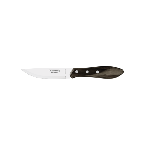 Faca para Churrasco Jumbo Tramontina com Lâmina em Aço Inox e Cabo de Madeira Polywood Castanho 5" - 21185095