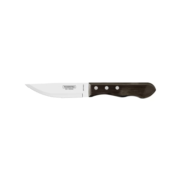 Faca para Churrasco Jumbo Tramontina com Lâmina em Aço Inox e Cabo em Madeira Polywood Castanho 5" - 21116095