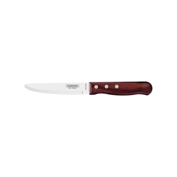 Faca para Churrasco Jumbo Tramontina com Lâmina em Aço Inox e Cabo em Madeira Polywood Vermelho 5" - 21115075