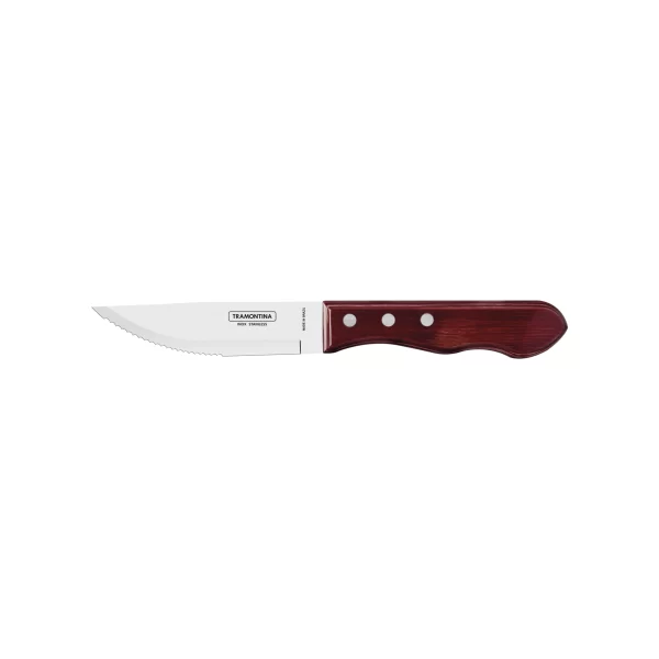 Faca para Churrasco Jumbo Tramontina com Lâmina em Aço Inox e Cabo em Madeira Polywood Vermelho 5" - 21116075