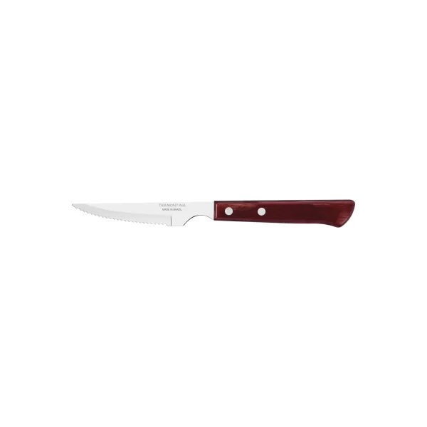 Faca para Churrasco Tramontina com Lâmina em Aço Inox e Cabo em Madeira Polywood Vermelho 4" - 21109074