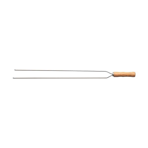 Espeto Duplo para Churrasco Tramontina com Lâmina em Aço Inox e Cabo de Madeira 85 cm - 26419085