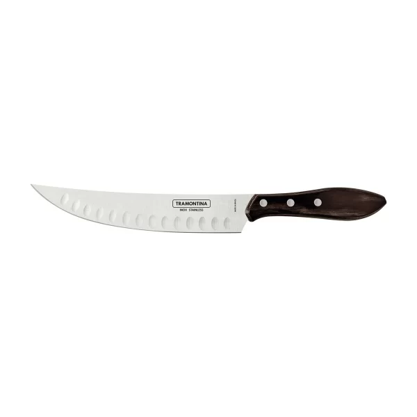 Faca para Carne Butcher Tramontina com Lâmina em Aço Inox e Cabo em Madeira Tratada Polywood Castanho 8" - 21180198