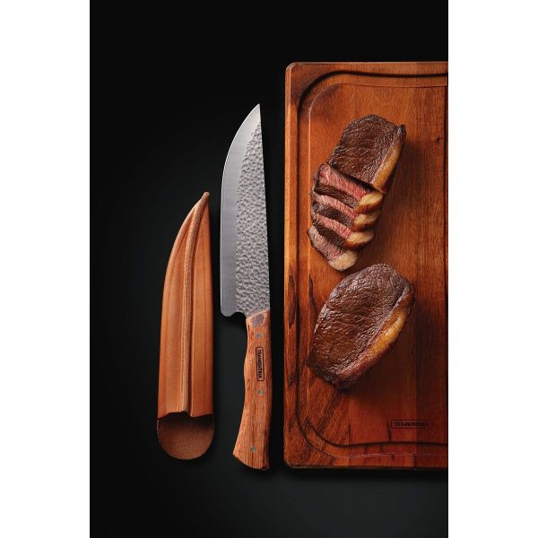 Faca para Carne Tramontina Nômade com Lâmina em Aço Inox e Cabo de Madeira com Bainha de Couro 8" - 22869008 - Image 3