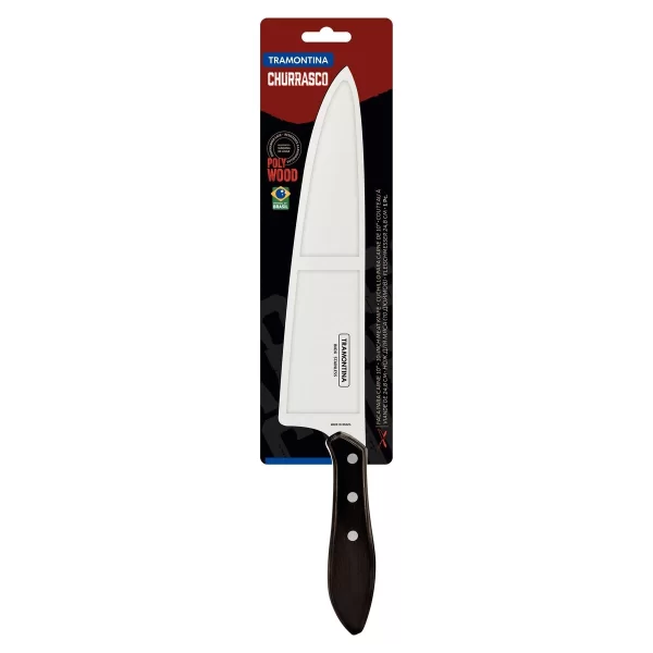 Faca para Carne Tramontina com Lâmina em Aço Inox e Cabo de Madeira Tratada Polywood Castanho 10" - 21187190 - Image 2