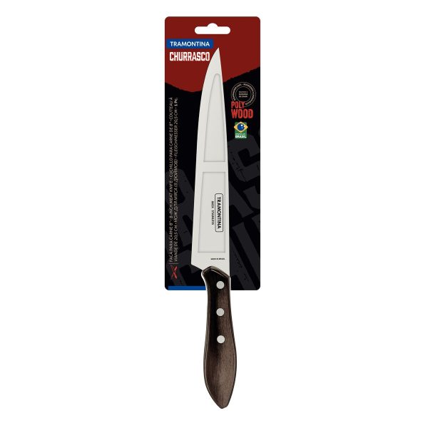 Faca para Carne Tramontina com Lâmina em Aço Inox e Cabo de Madeira Tratada Polywood Castanho 8" - 21190198 - Image 3