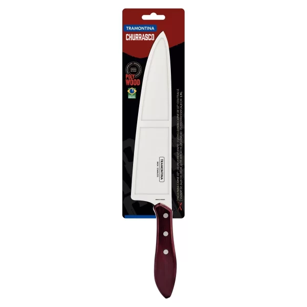 Faca para Carne Tramontina com Lâmina em Aço Inox e Cabo de Madeira Tratada Polywood Vermelho 10" - 21187170 - Image 2