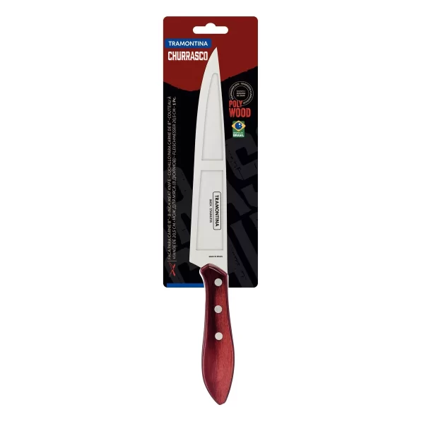 Faca para Carne Tramontina com Lâmina em Aço Inox e Cabo de Madeira Tratada Polywood Vermelho 8" - 21190178 - Image 3