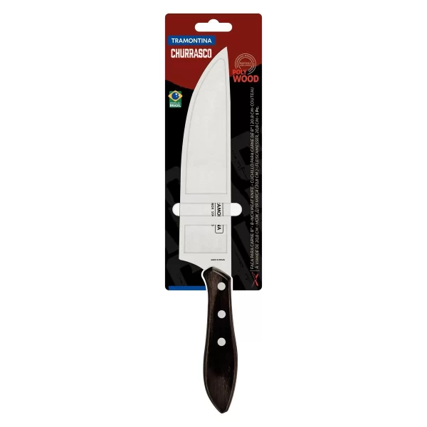 Faca para Carne Tramontina com Lâmina em Aço Inox e Cabo em Madeira Tratada Polywood Castanho 8" - 21191198 - Image 3