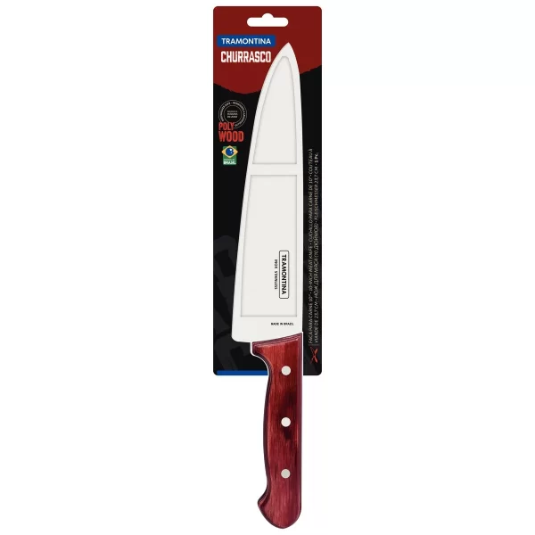 Faca para Carne Tramontina com Lâmina em Aço Inox e Cabo em Madeira Tratada Polywood Vermelho 10" - 21199722 - Image 2