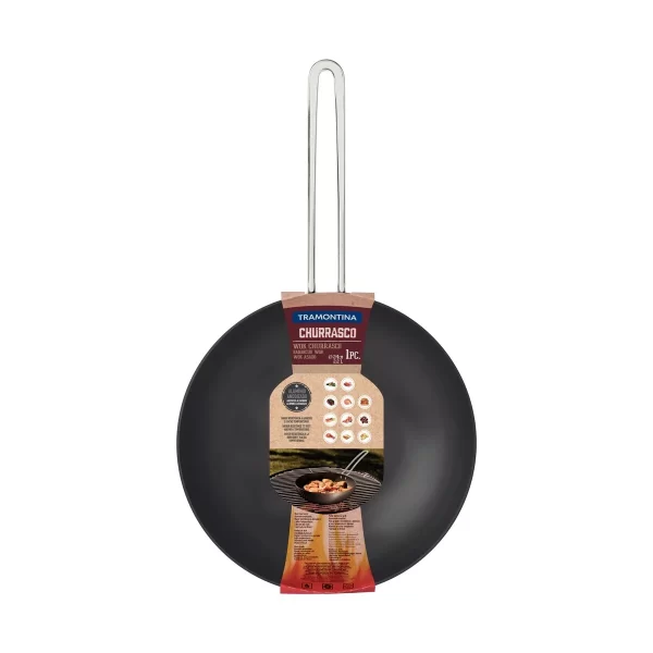 Wok Churrasco Tramontina em Alumínio Anodizado com Cabo de Aço Inox 24 cm 2,2 L - 20848024 - Image 5