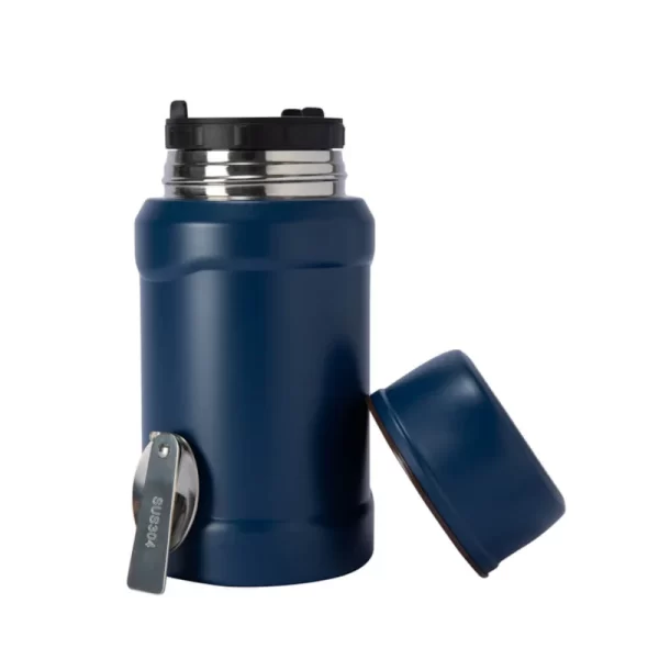 Garrafa Térmica de 800ml Azul Inox + Colher dobrável + Bag Térmica - Sem Resina - 56698 - Image 8