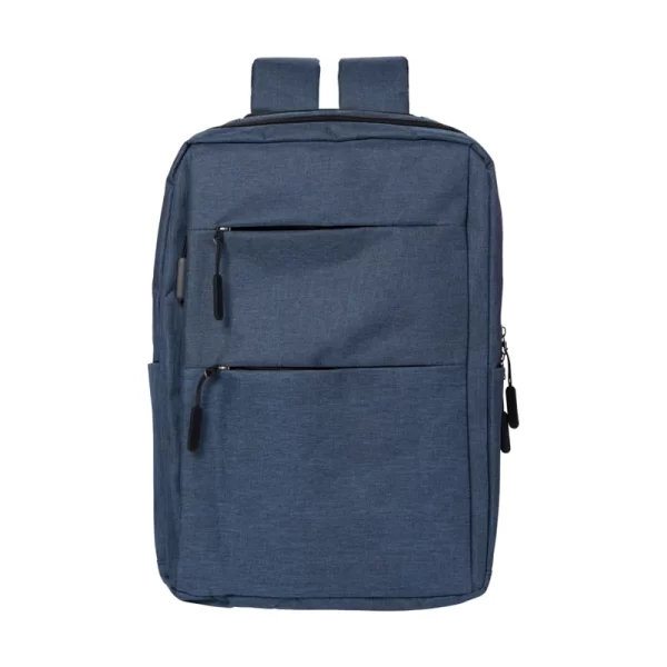 Mochila Office Azul 2 Ziperes Frontal Saida Usb - 56455