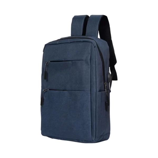 Mochila Office Azul 2 Ziperes Frontal Saida Usb - 56455 - Image 2