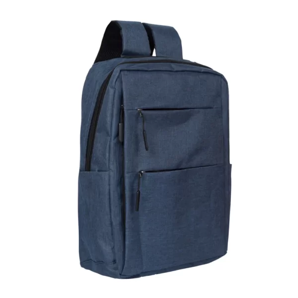 Mochila Office Azul 2 Ziperes Frontal Saida Usb - 56455 - Image 3