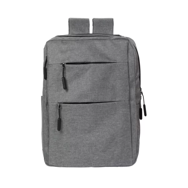 Mochila Office Cinza 2 Ziperes Frontal Saida Usb - 56457