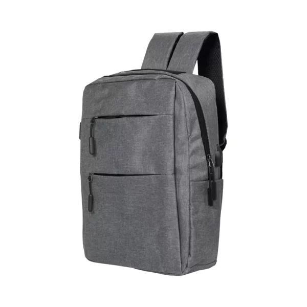 Mochila Office Cinza 2 Ziperes Frontal Saida Usb - 56457 - Image 2