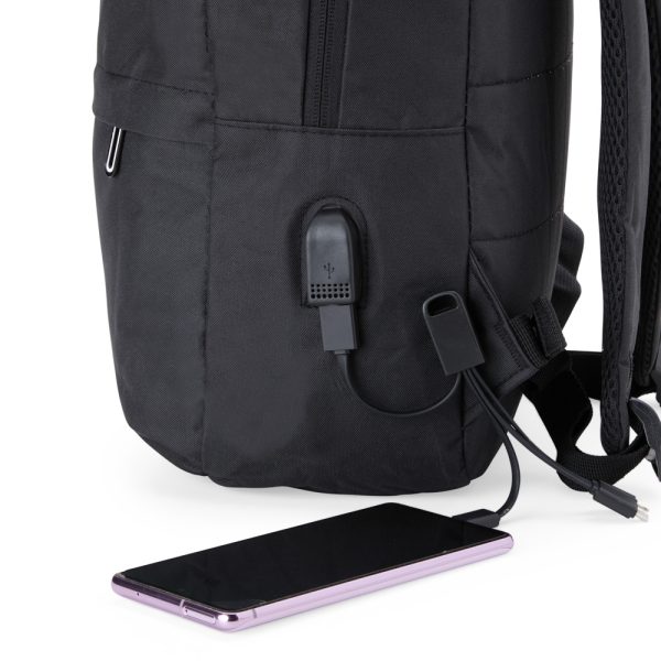 Mochila de Nylon USB 24L - 04057B - Image 6