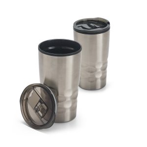 HASSI. Copo térmico de viagem em aço inox e PP - 94676