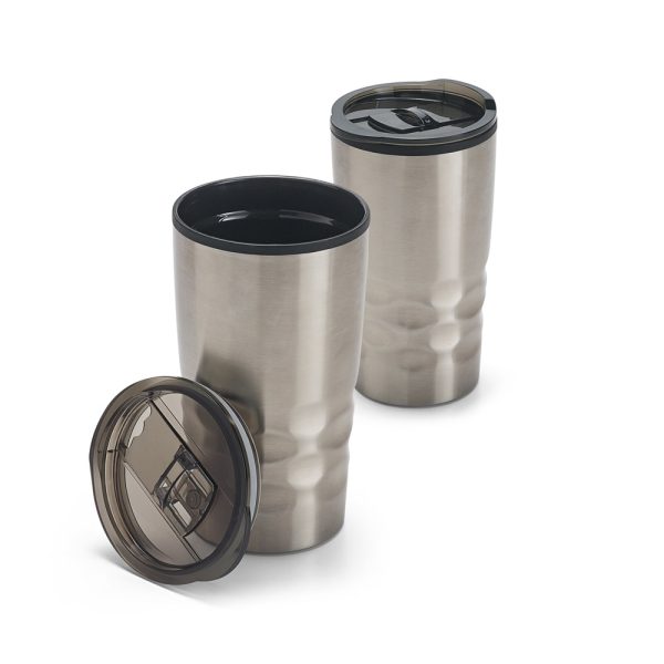 HASSI. Copo térmico de viagem em aço inox e PP - 94676