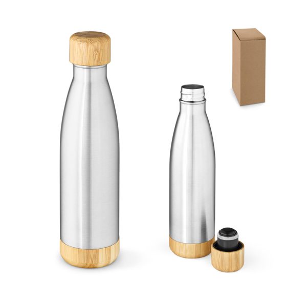 BROMELL 800. Garrafa em aço inox (90% reciclado) com tampa em bambu 800 mL - 94337