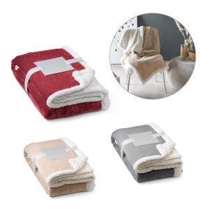 HEIDEN. Manta reversível em tecido polar (190 g/m²) acetinado com forro sherpa (225 g/m²) - 99078