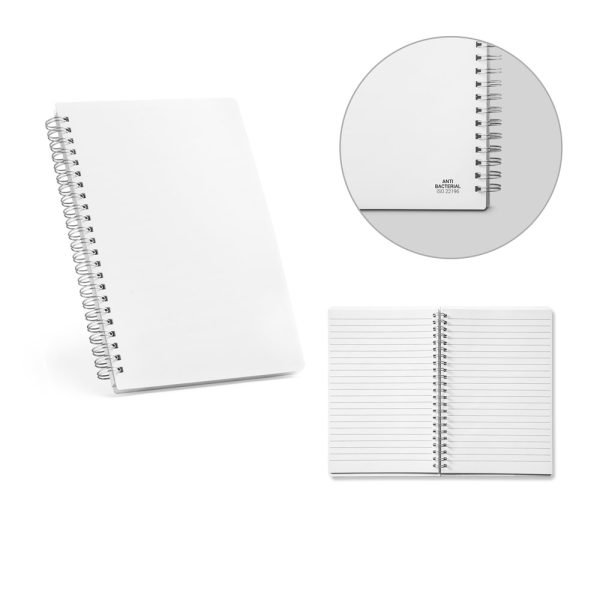 COBEN. Caderno A5 em PP com tratamento antibacteriano com folhas pautadas - 93474