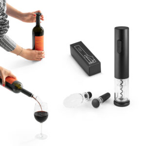WINERY. Conjunto de saca rolhas elétrico e acessórios em ABS e TPE - 94248