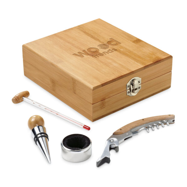CABERNET. Conjunto para vinho em bambu e zinco - 94190 - Imagem 2