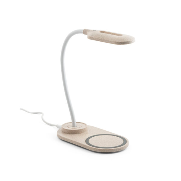 LEZZO. Luminária de mesa com carregador wireless em ABS e fibra de palha de trigo - 58517 - Imagem 4