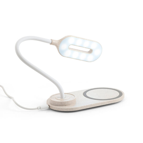 LEZZO. Luminária de mesa com carregador wireless em ABS e fibra de palha de trigo - 58517 - Imagem 6