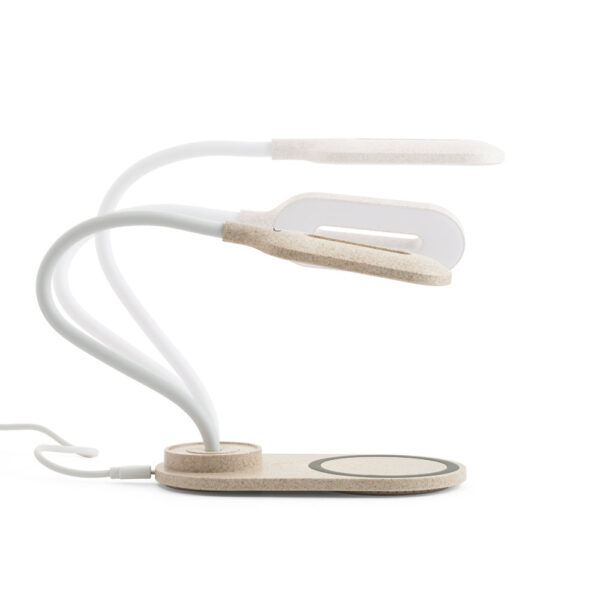 LEZZO. Luminária de mesa com carregador wireless em ABS e fibra de palha de trigo - 58517 - Imagem 8