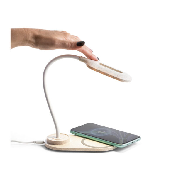 LEZZO. Luminária de mesa com carregador wireless em ABS e fibra de palha de trigo - 58517 - Imagem 9