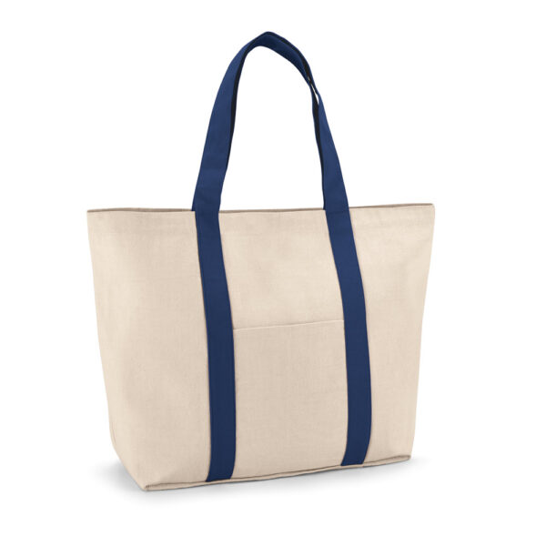 VILLE. Sacola 100% algodão canvas (280 g/m²) com bolso frontal e bolso interior - 92824 - Imagem 7