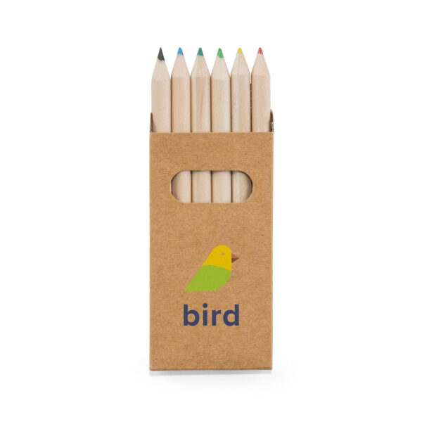 BIRD. Caixa de cartão com 6 mini lápis de cor - 51750 - Imagem 4