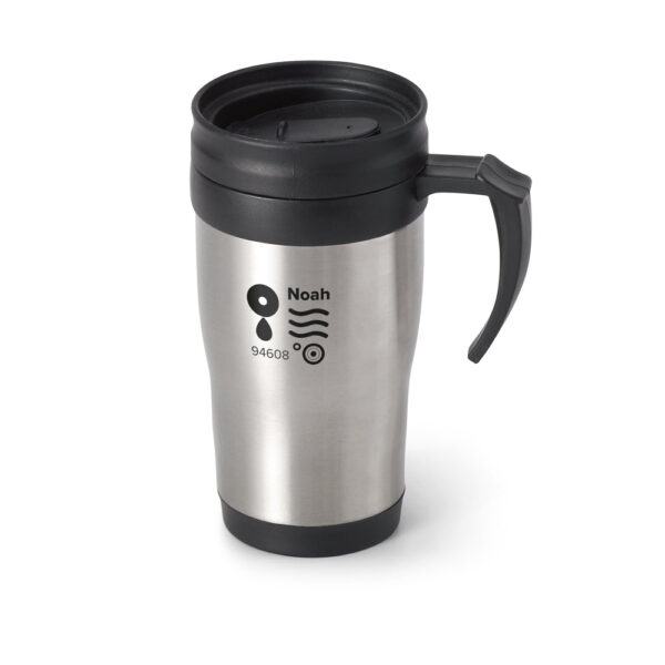 NOAH. Caneca para viagem em aço inox e PP 420 mL - 94608 - Imagem 3