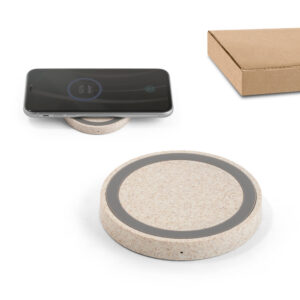 CUVIER II. Carregador wireless em ABS e fibra de palha de trigo - 57929