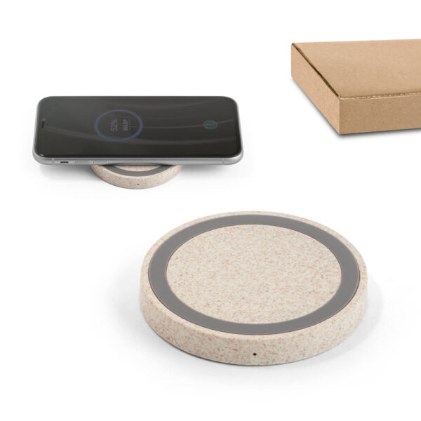 CUVIER II. Carregador wireless em ABS e fibra de palha de trigo - 57929