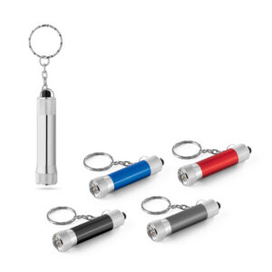 LERGAN. Chaveiro em alumínio com lanterna de 3 luzes LEDs - 93141