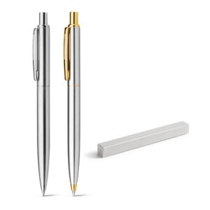 SILVERIO. Esferográfica em metal com corpo brilhante e clipe - 81170