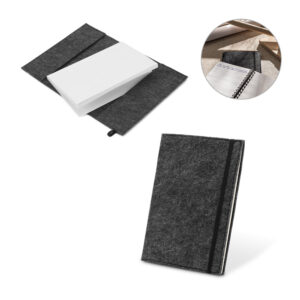 BALDWIN. Caderno A5 com capa em feltro 100% reciclado, com 160 páginas pautadas recicladas - 93636