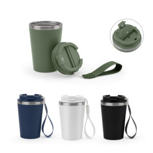 SPITZ. Copo de viagem em aço inox 90% reciclado com parede dupla e acabamento em mate 460 mL - 94377