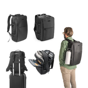 DALLAS PLATE. Mochila de viagem em poliéster reciclado 600D de alta densidade, com bolso para notebook 17.3" e placa para gravação 29 L - 52318